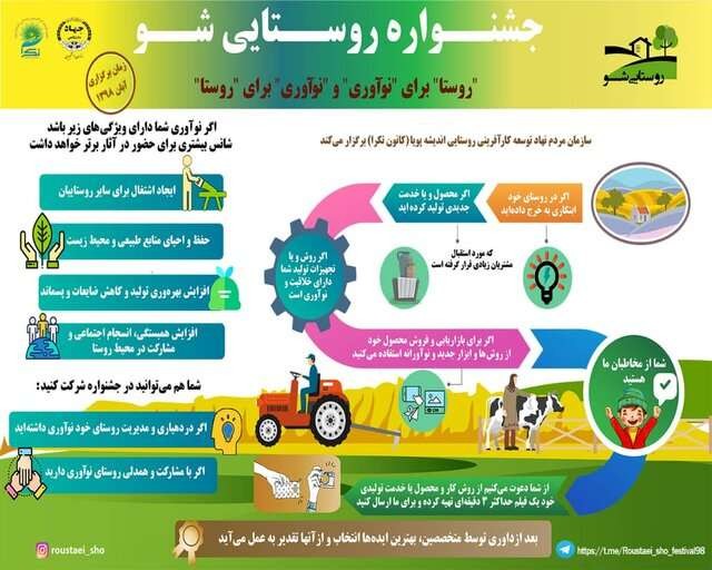 رویداد «روستایی‌شو» با هدف معرفی نوآوری روستاها برگزار می‌گردد