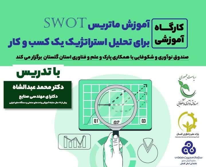 کارگاه آموزشي «آموزش ماتريس SWOT براي تحليل استراتژيک يک کسبوکار»
